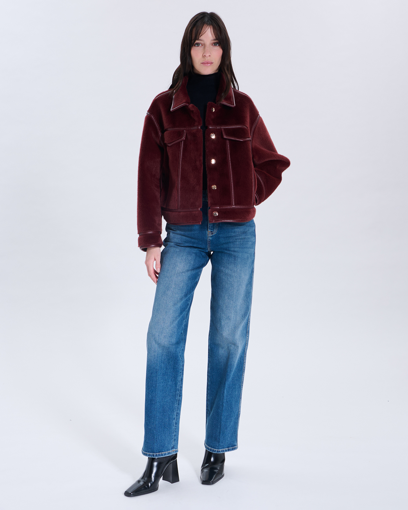 Monge jacket Short khaki faux fur jacket | ZAPA Monge jacket Short khaki faux fur jacket | ZAPA